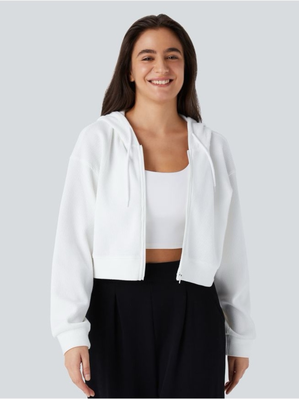 NWT Halara Waffle Cropped Hoodie